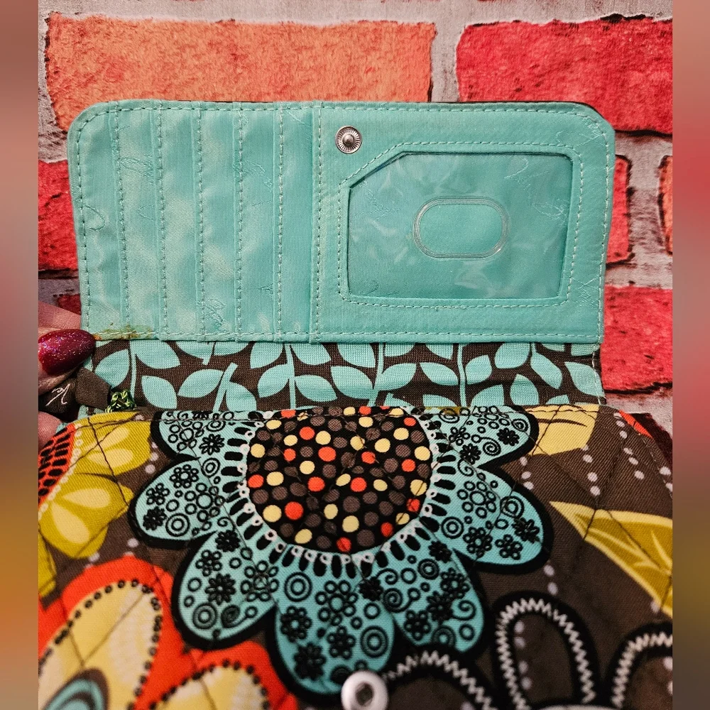 #571-Vera Bradley- Retired "Flower Shower" Pattern Quilted Wallet - Picture 2 of 9